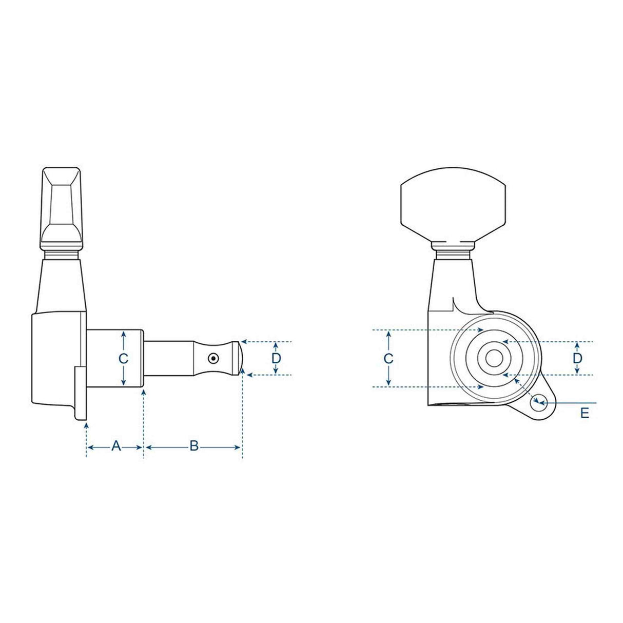 Boston 73-CLR Stemmechanieken voor gitaar, die cast, 3x links + 3x rechts, chroom