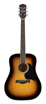 Richwood RD-12-SB Artist Series Dreadnought Akoestische Gitaarset Sunburst met Capo, Stemapparaat, Gigbag en Gitaarstandaard