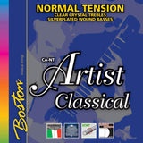 Boston CA-NT snaren set classic, clear trebles & silverplated wound basses, normal tension