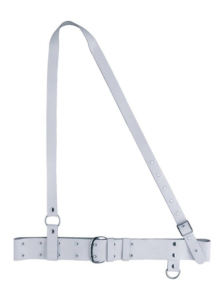 Boston SK10 Koppel, senior model, leder, wit