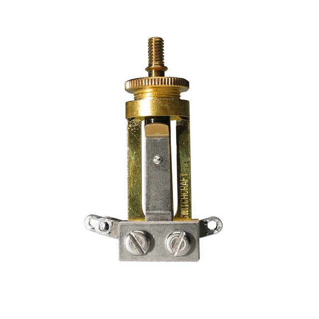 Switchcraft SW-250-G toggle switch 3-way, long model, no cap, for USA made LP-model guitars, gold