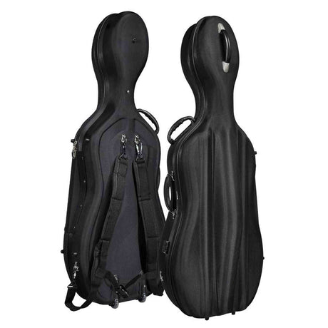 Leonardo CC-244-BK cellokoffer 4/4 gevormd zwart met wielen 5,3 kg