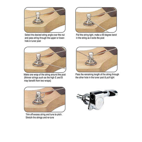 Wilkinson 162-NL-4S2M Stemmechanieken voor gitaar, met EZ LOK and staggered post height, 6x links, nikkel