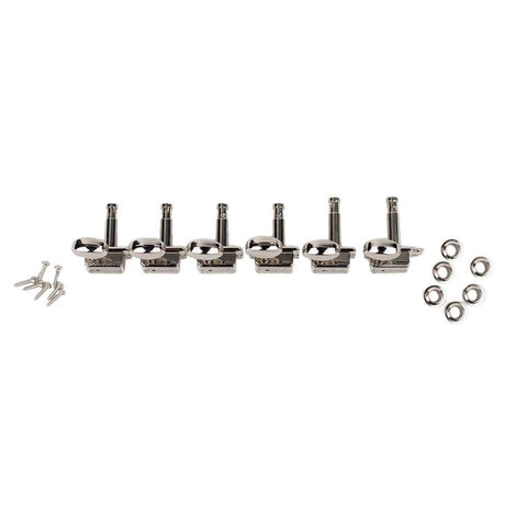 Wilkinson 162-NL-4M2L Stemmechanieken voor gitaar, met EZ LOK and staggered post height, 6x links, nikkel