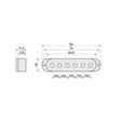 Boston SPC-62-BK pickup cover single coil, 52mm spacing, 82,0-70,0x18,0mm, 3 stuks, zwart