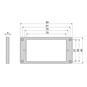 Boston HF5050IV humbucker frame, flat, 5x5mm, ivory