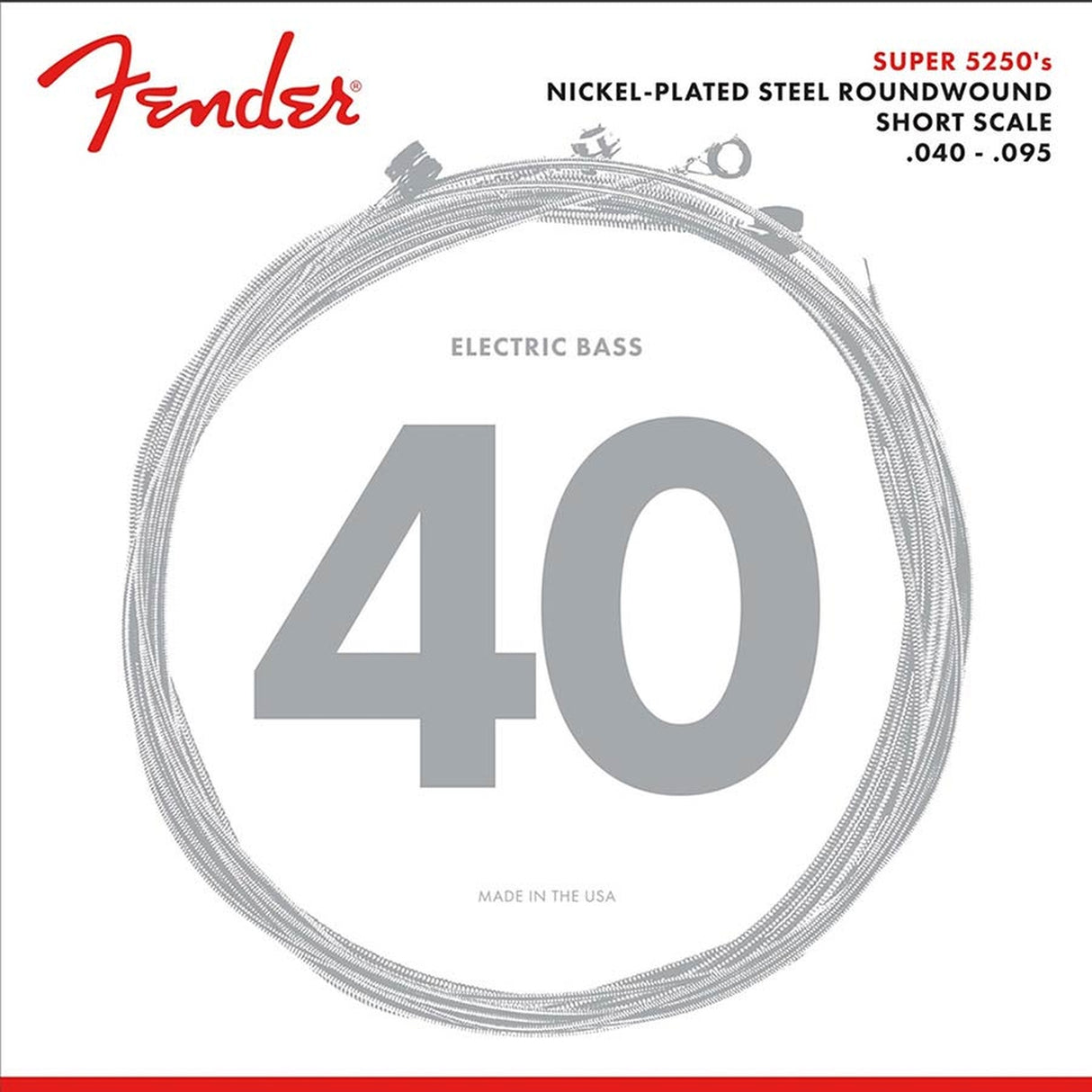 Fender F-5250XL snaren set elektrisch bass, nickel plated steel, shortscale 30", extra light 040-060-075-095