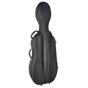 Leonardo CC-144-BK cellokoffer 4/4 gevormd zwart met slot en 2 riemen