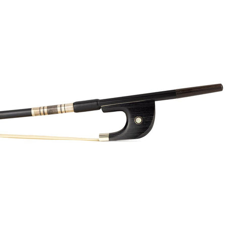 ELS FBDG-10/18 contrabastrijkstok, 1/8, duits model, glasvezel, zwart, rond, ebben slof, enkel oog, balein