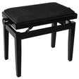 Boston PB1/1020 pianobank – verstelbare zitting, hoogglans zwart met velours bekleding