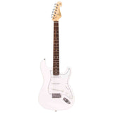 SX ED1/WT elektrische gitaar – 3 single coil pickups, vintage tremolo, wit + tas