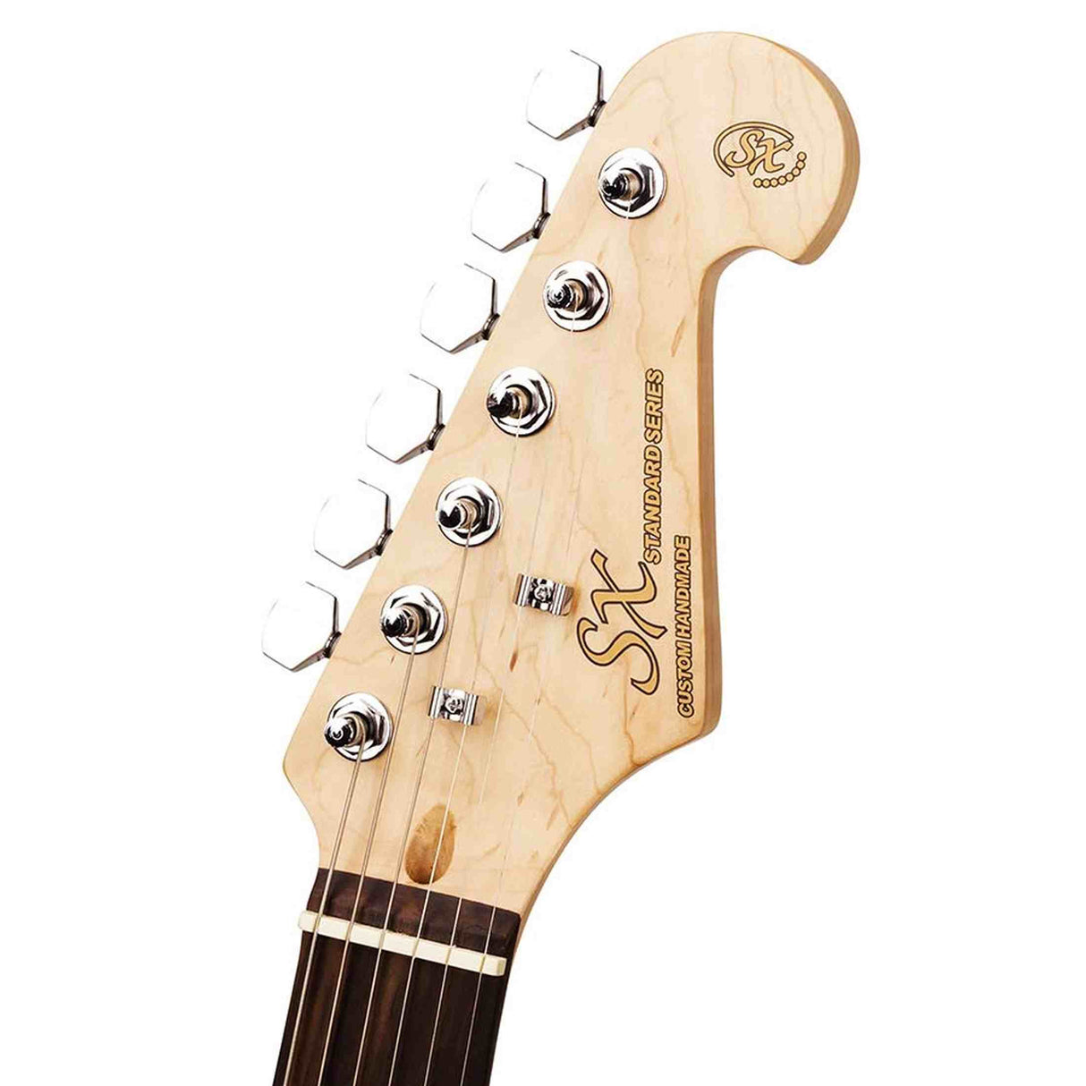 SX ED1/WT elektrische gitaar – 3 single coil pickups, vintage tremolo, wit + tas