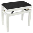 Boston PB1/3520 pianobank – verstelbare zitting, mat wit met zwarte velours bekleding