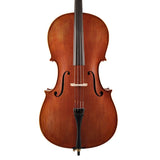 Leonardo LC-2734-M cello set 3/4, geheel massief, mat nitro, mooi gevlamd, ebben toebehoren, incl. tas en strijkstok