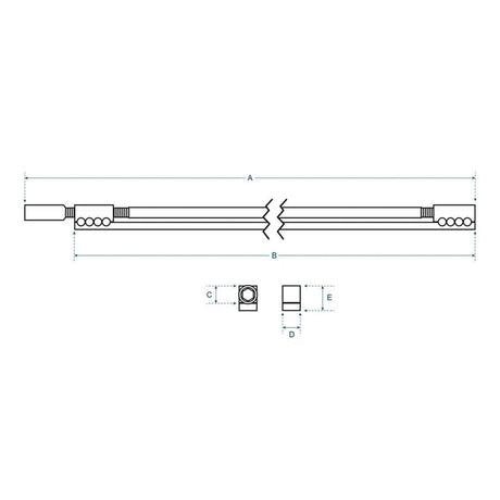 Boston TRD-360-HY double action truss rod, lightweight, hybrid titanium, 360mm length, ± 76 grams weight