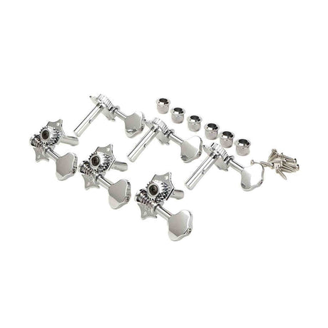 Wilkinson WJ-28N-CRS Stemmechanieken voor gitaar slotted headstock, open geared, 3x links + 3x rechts, chroom, ratio 1:1