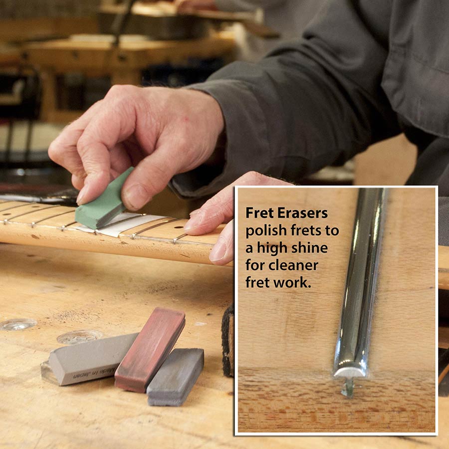 StewMac SM0472 Fret Eraser Set – Set van 7 Polijstblokken voor Frets