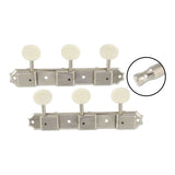 Allparts TK0700001 Gotoh vintage deluxe style 3x3 keys on a strip, 70 mm, off-white plastic knoppen, nikkel, 2pcs