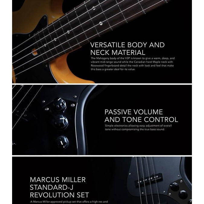 Sire V3P 4/TS Marcus Miller Basgitaar Tobacco Sunburst