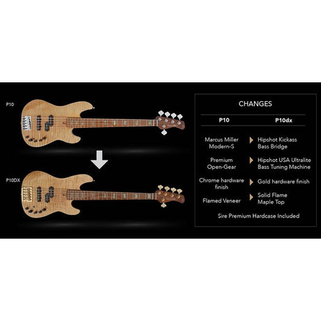 Sire P10 DX5/NT Marcus Miller 5-snarige actieve basgitaar Natural