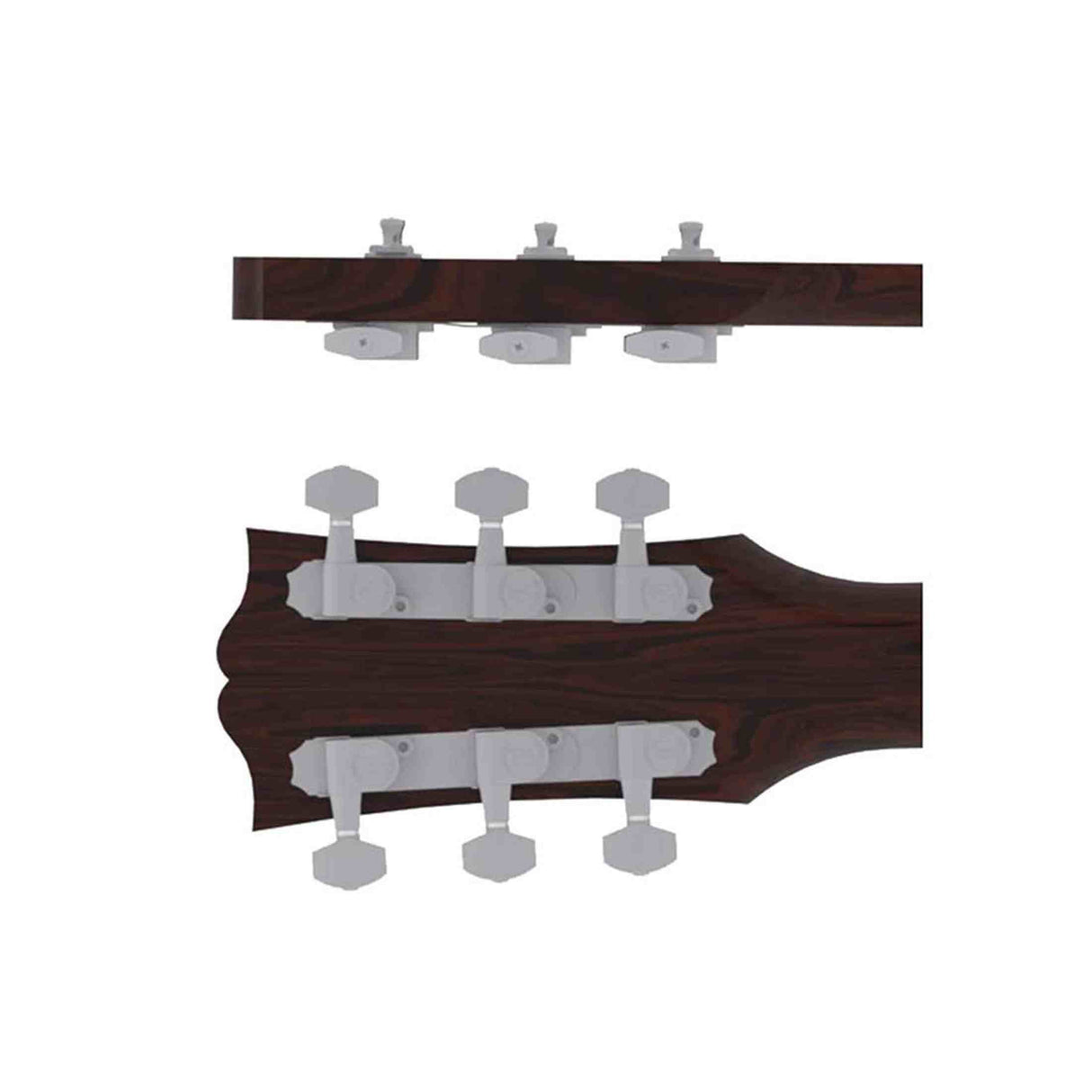 Hipshot HS6K2EN0S Gitaar tuner upgrade kit, 3 + 3 classic, closed satin