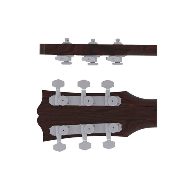 Hipshot HS6K2VEL0S Vintage gitaar tuner upgrade kit, 3 + 3 Grip-Lock, closed satin