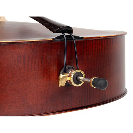 Leonardo LC-1318 cello 1/8, gelamineerd met gevlamde achterkant en zijkanten, ebbenhouten beslag, tas en strijkstok