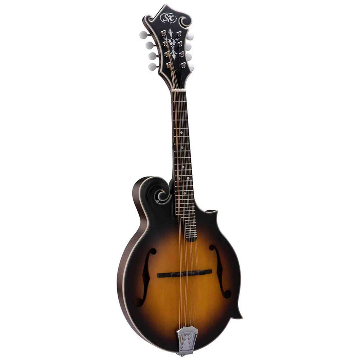 SX SMF840VS F-Style Mandoline – All Solid, Massief Mahonie & Sparren, 29 Frets & Vintage Sunburst