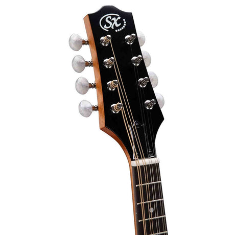 SX SMA600 A-Style Mandoline – Massief Sparren Top, Gevlamd Okoumé & Gigbag