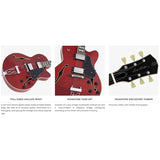 Sire Guitars H7F/BK Elektrische archtop gitaar, zwart
