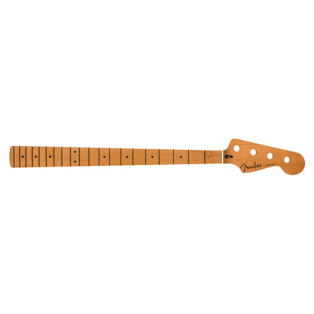 Fender 990902920 satin roasted maple Jazz Bass neck, 20 jumbo frets, 12", maple, flat oval shape