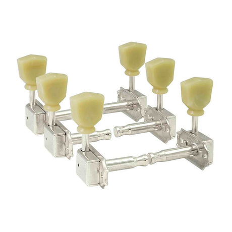 Hosco Japan H-20322NSVTR Stemmechanieken voor gitaar, 3xL + 3xR, Vintage Tone Revival Series, keystone knop, nikkel