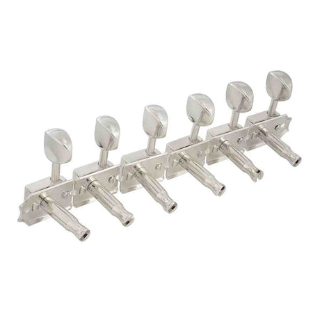 Hosco Japan H-21333NSVTR Stemmechanieken voor gitaar, 6x links, Vintage Tone Revival Series, nikkel oval knop, nikkel