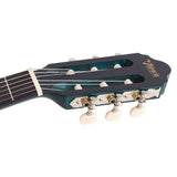Valencia VC202TBU klassieke gitaar 1/2, sitka sparren top, nato zij- & achterblad, transparant blauwe finish