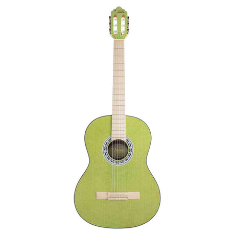 Valencia VC354HGN Klassieke Gitaar 4/4 – Sitka Spar & Mahonie, Groen, Inclusief Tas, Standaard en Stemapparaat