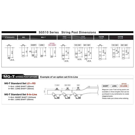 Gotoh GTH14598 SGS510 stemmechanieken met HAP and S5 knoppen, 6R, zwart