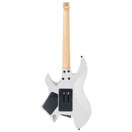 Sire X6H6/SSP elektrische gitaar – Headless, mahonie met maple top, Silver Sparkle, HH-configuratie, stainless frets, met gigbag