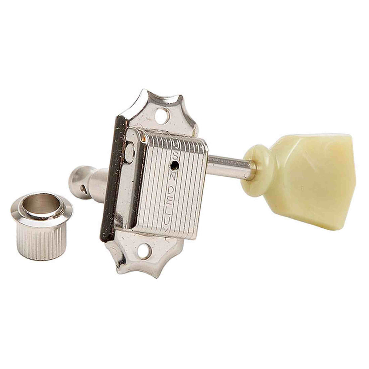 Kluson M33VC Stemmechanieken voor gitaar "Single Line", 3x links + 3x rechts met tulip knoppen, nikkel