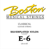 Boston CN-6-HT E-6 snaar for classic guitar, silverplated wound nylon, hard tension