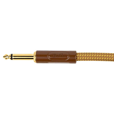 Boston GCRT-15A Prime Series woven jacket instrumentkabel jack–haakse jack 1,5 meter yellow tweed