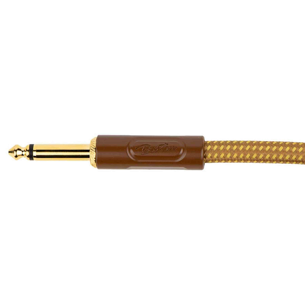 Boston GCRT-30A Prime Series woven jacket instrumentkabel jack–haakse jack 3 meter yellow tweed
