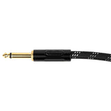 Boston GCRB-90 Prime Series woven jacket instrumentkabel jack-jack 9 meter black tweed