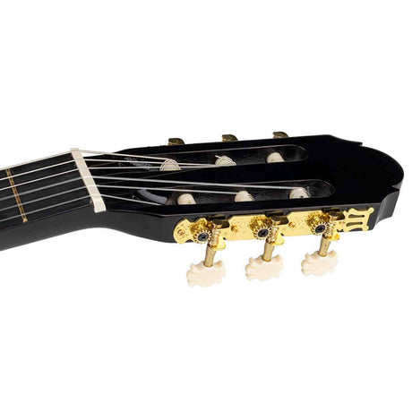 A. Martinez MTC-083/B 3/4 klassieke gitaar zwart linden body met truss rod