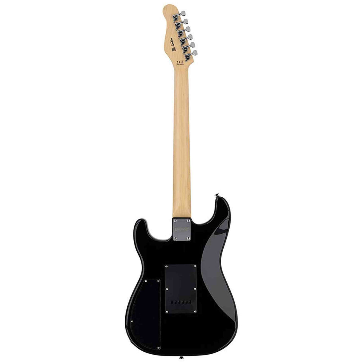 Litejam RGB24/BK elektrische gitaar – 24 frets, 144 RGB LED’s, HSH-configuratie, met gigbag, zwart