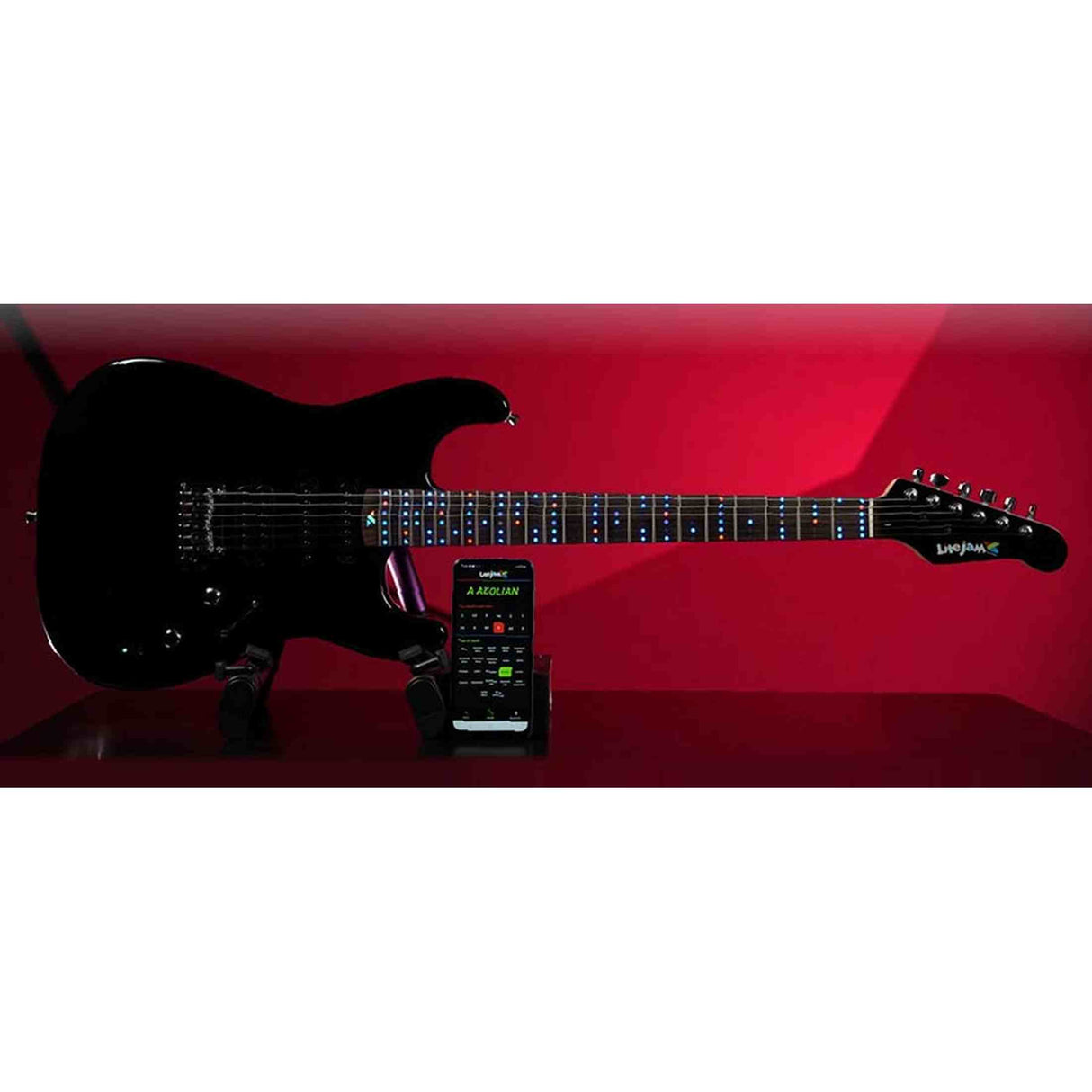 Litejam RGB24/WH Smart Learning Elektrische Gitaar Set White 24 frets HSH RGB LED