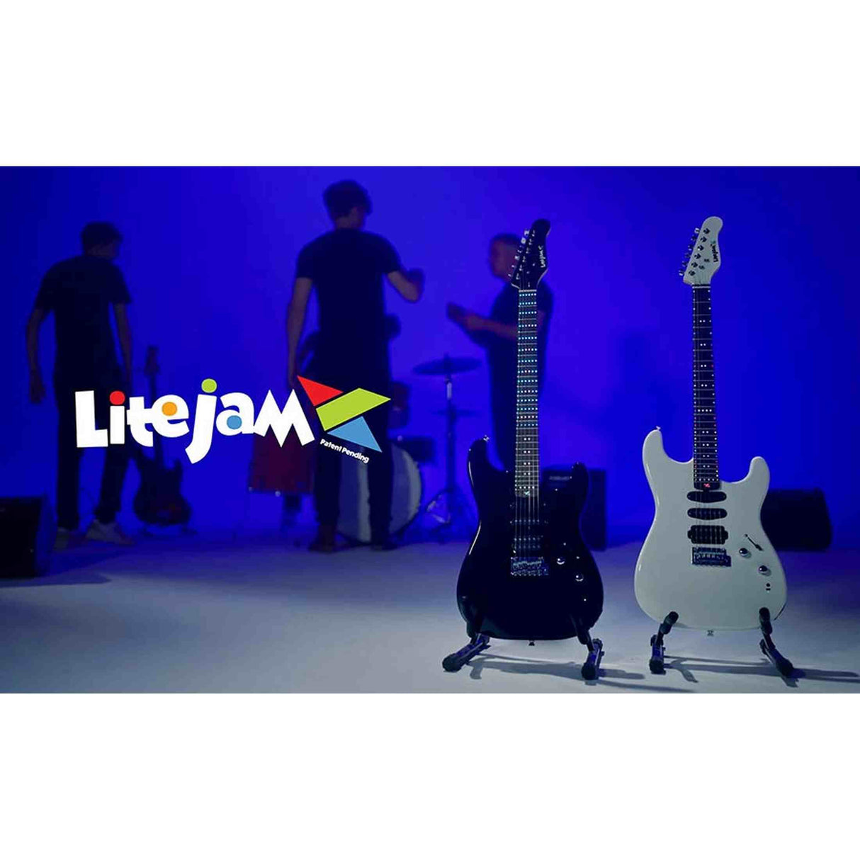 Litejam RGB24/WH Smart Learning Elektrische Gitaar Set White 24 frets HSH RGB LED