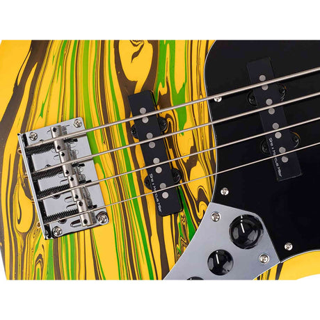 Sire V7N A4/YS Marcus Miller 4-snarige Actieve Basgitaar Matte Yellow Swirl met Elzen Body en Heritage-3 Preamp