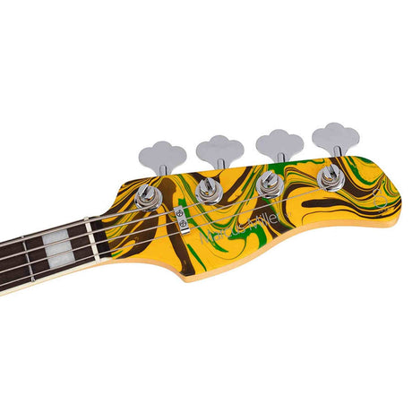 Sire V7N A4/YS Marcus Miller 4-snarige Actieve Basgitaar Matte Yellow Swirl met Elzen Body en Heritage-3 Preamp