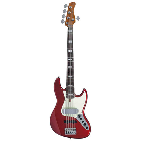 Sire V7N A5/CAR Marcus Miller 5-snarige Actieve Basgitaar Candy Apple Red met Elzen Body en Heritage-3 Preamp