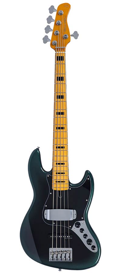 Sire V7N A5/DF Marcus Miller 5-snarige Actieve Basgitaar Dark Forest met Elzen Body en Heritage-3 Preamp